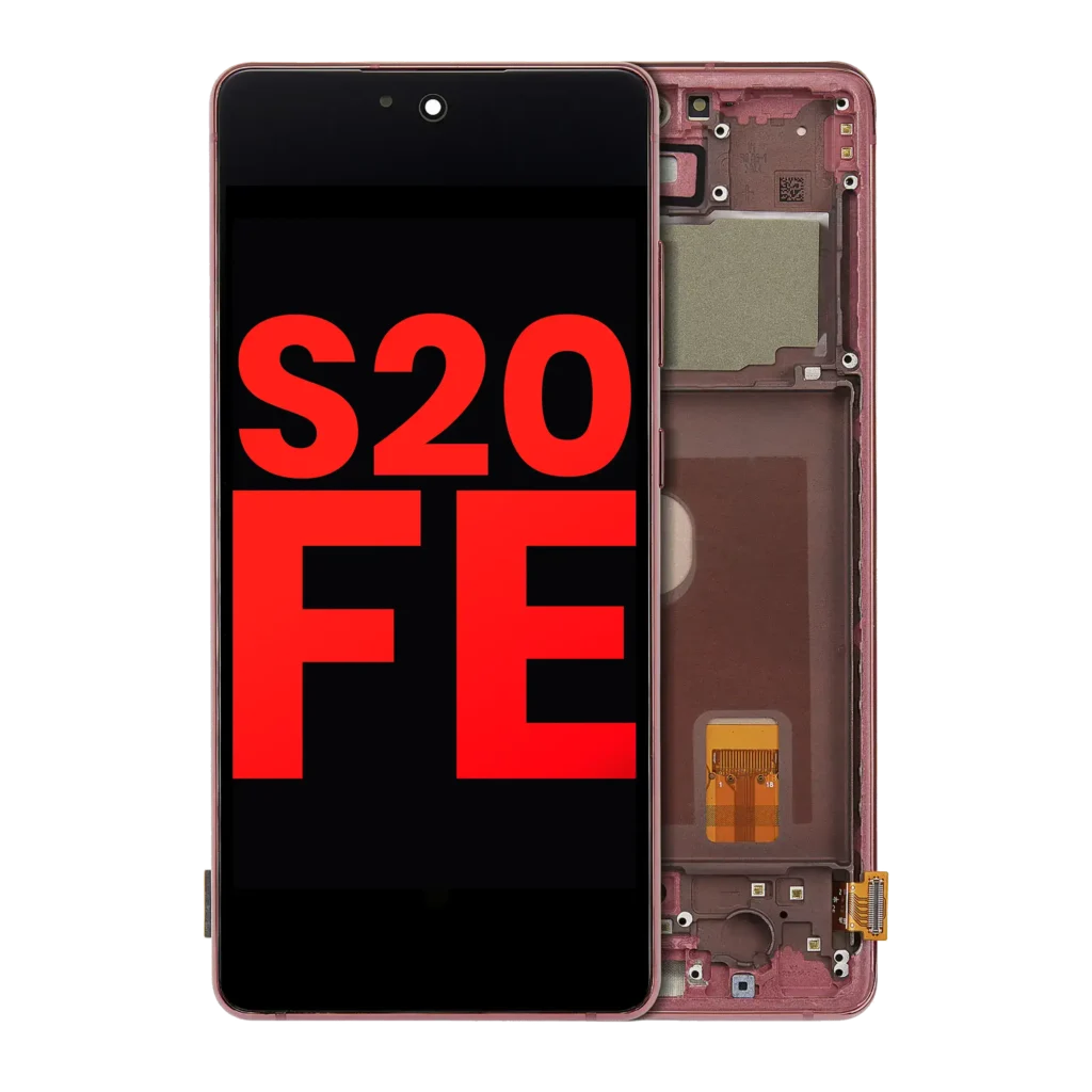 OLED Assembly With Frame For Samsung Galaxy S20 FE 4G / 5G (Aftermarket Plus) (Cloud Red)