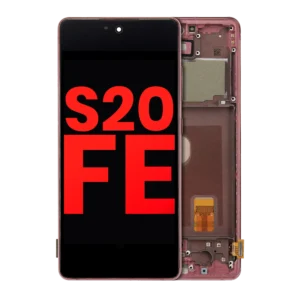 OLED Assembly With Frame For Samsung Galaxy S20 FE 4G / 5G (Aftermarket Plus) (Cloud Red)