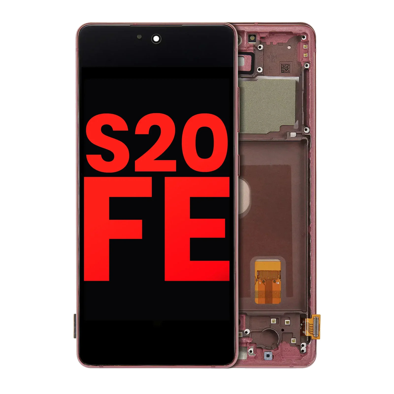 OLED Assembly With Frame For Samsung Galaxy S20 FE 4G / 5G (Aftermarket Plus) (Cloud Red)