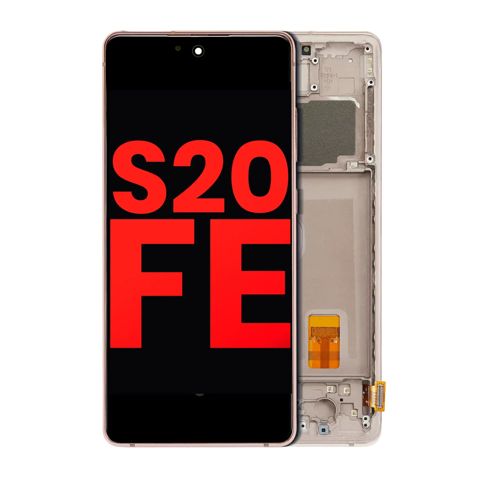 OLED Assembly With Frame For Samsung Galaxy S20 FE 4G / 5G (Aftermarket Plus) (Cloud Orange)