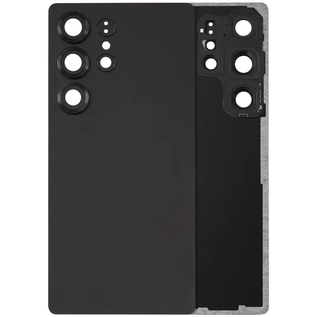 Back Cover Glass With Camera Lens For Samsung Galaxy S25 Ultra 5G (No Logo) (Aftermarket Plus) (Titanium Black)