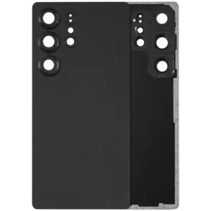 Back Cover Glass With Camera Lens For Samsung Galaxy S25 Ultra 5G (No Logo) (Aftermarket Plus) (Titanium Black)