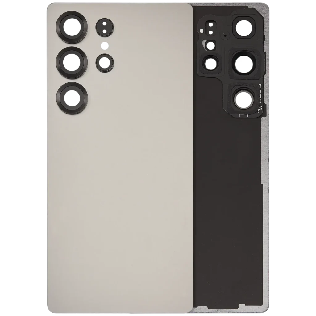 Back Cover Glass With Camera Lens For Samsung Galaxy S25 Ultra 5G (No Logo) (Aftermarket Plus) (Titanium Gray)