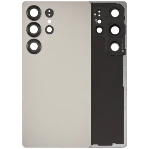 Back Cover Glass With Camera Lens For Samsung Galaxy S25 Ultra 5G (No Logo) (Aftermarket Plus) (Titanium Gray)