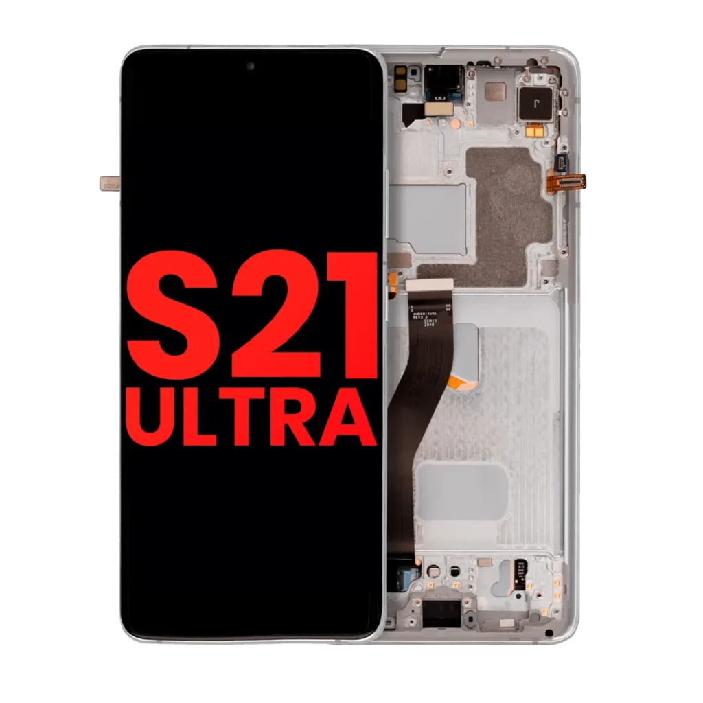 OLED Assembly With Frame For Samsung Galaxy S21 Ultra 5G (Aftermarket Plus) (Phantom Silver)