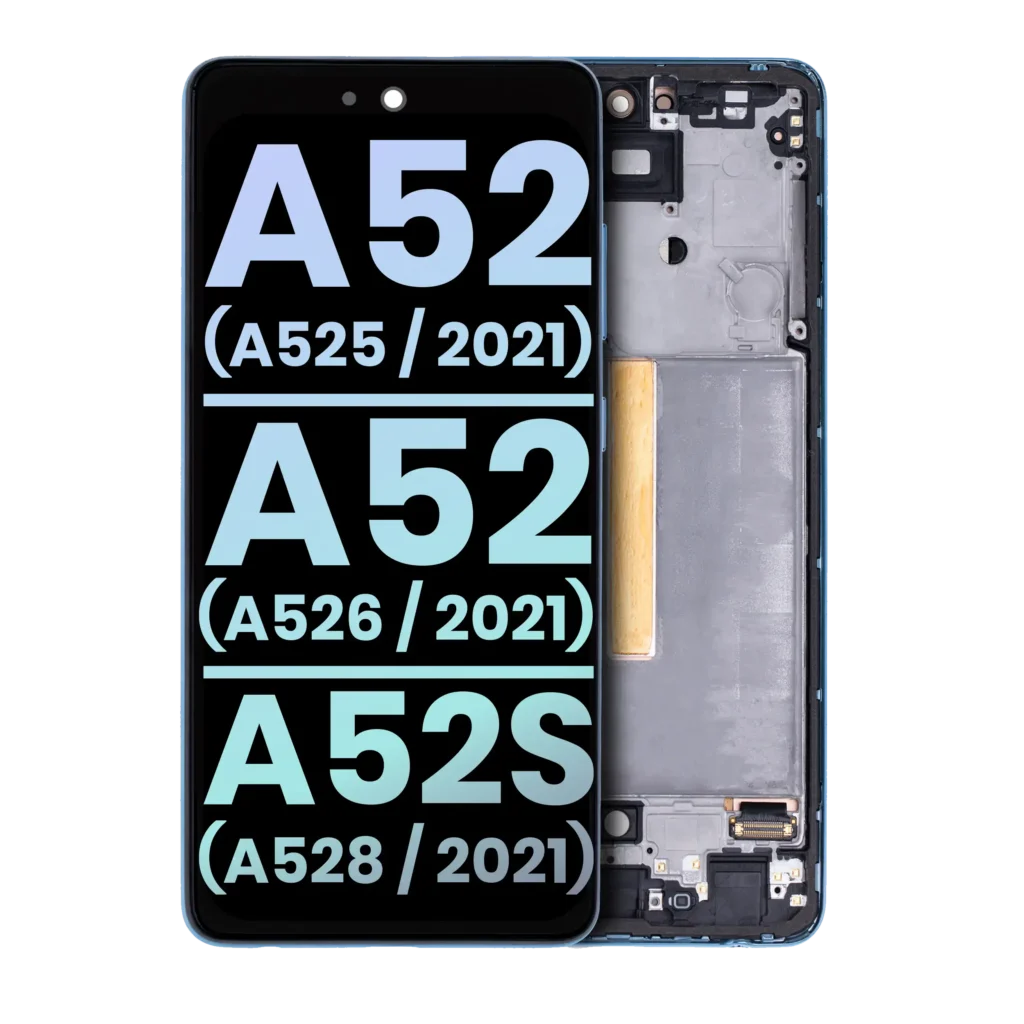 OLED Assembly With Frame For Samsung Galaxy A52 4G (A525 / 2021) / A52 5G (A526 / 2021) / A52S 5G (A528 / 2021) (Service Pack) (Awesome Blue)