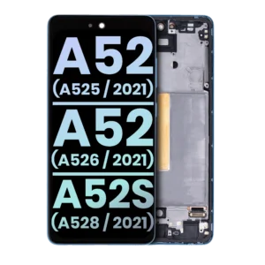 OLED Assembly With Frame For Samsung Galaxy A52 4G (A525 / 2021) / A52 5G (A526 / 2021) / A52S 5G (A528 / 2021) (Service Pack) (Awesome Blue)