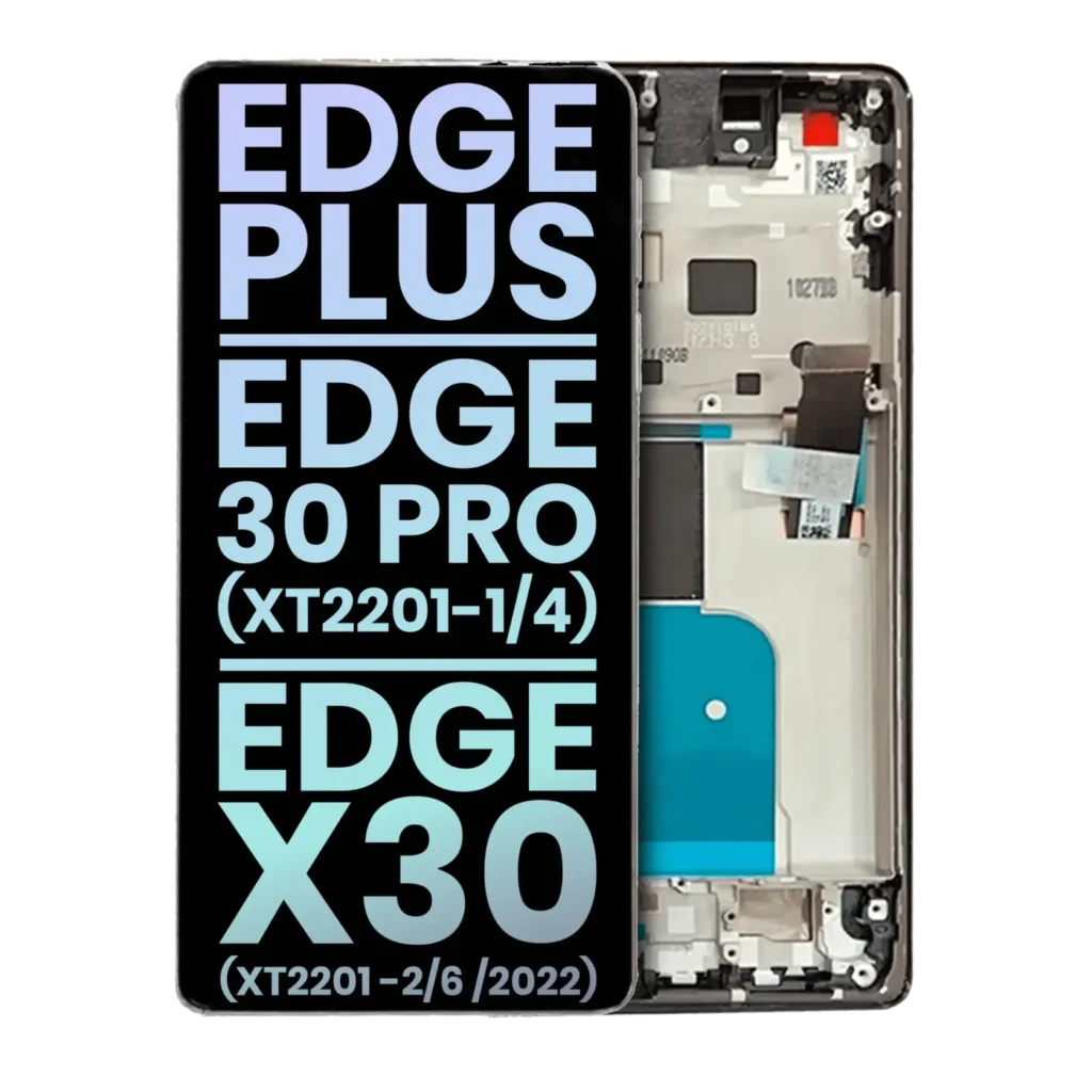 OLED Assembly With Frame For Motorola Moto Edge Plus / Edge 30 Pro (XT2201-1/4) / Edge X30 5G (XT2201-2/6 /2021) (Genuine OEM) (Stardust White)