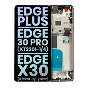 OLED Assembly With Frame For Motorola Moto Edge Plus / Edge 30 Pro (XT2201-1/4) / Edge X30 5G (XT2201-2/6 /2021) (Genuine OEM) (Stardust White)