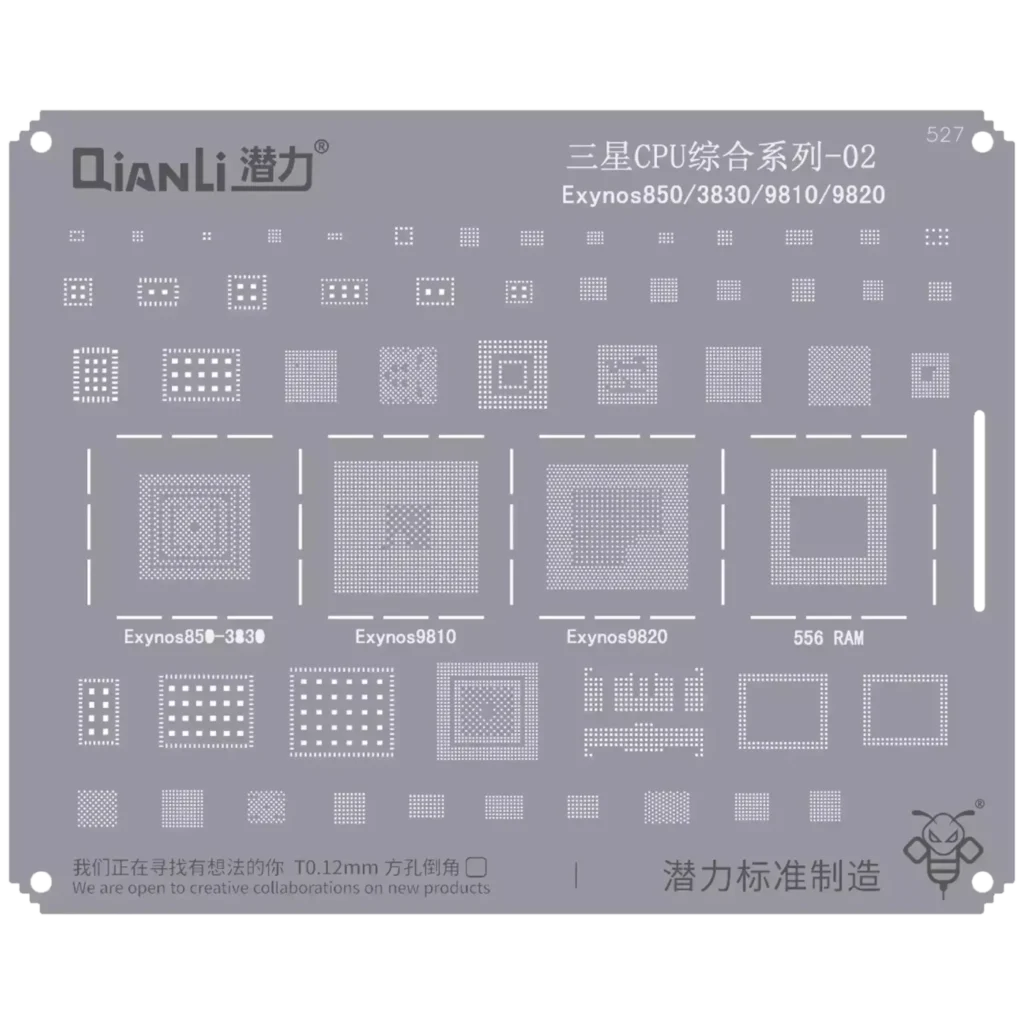 Bumblebee Stencil (QS527) Samsung CPU 02-Exynos850 / 3830 / 9810 / 9820 (Qianli)