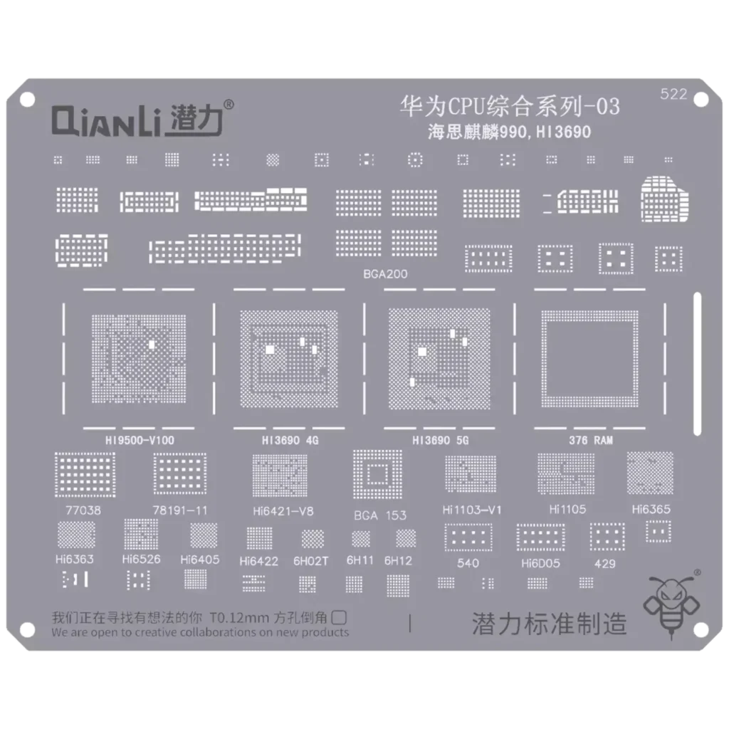 Bumblebee Stencil (QS522) Huawei CPU 03-Kirin 990 / HI3690 (Qianli)