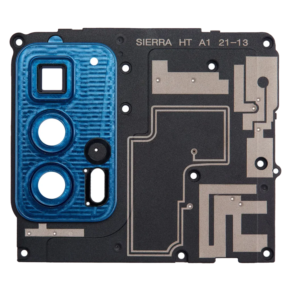 Motherboard Protective Cover For Motorola Edge 20 Pro (XT2153-1 / 2021) (Blue Vegan Leather)