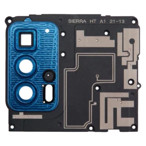 Motherboard Protective Cover For Motorola Edge 20 Pro (XT2153-1 / 2021) (Blue Vegan Leather)