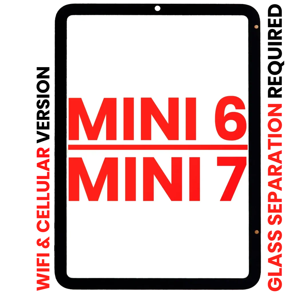 Digitizer For iPad Mini 6 (2021) / Mini 7 (2024) (WiFi / Cellular) (OCA Pre-Installed & Glass Separation Required) (Aftermarket Plus) (All Colors)