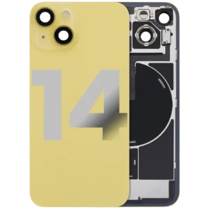 Back Glass w/ MagSafe Magnet & NFC & Flashlight Flex For iPhone 14 (Used OEM Pull: Grade B) (Yellow)