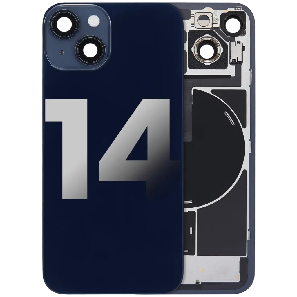 Back Glass w/ MagSafe Magnet & NFC & Flashlight Flex For iPhone 14 (Used OEM Pull: Grade B) (Midnight)