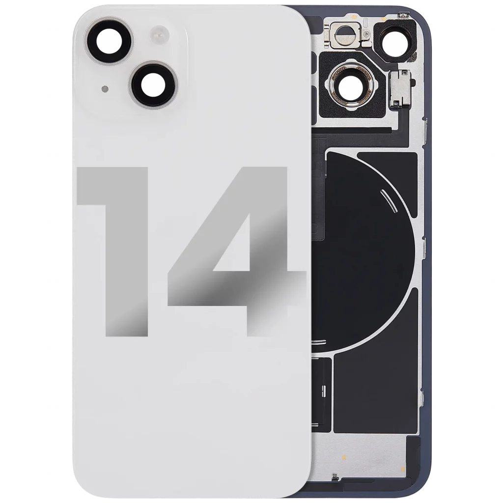 Back Glass w/ MagSafe Magnet & NFC & Flashlight Flex For iPhone 14 (Used OEM Pull: Grade B) (Starlight)