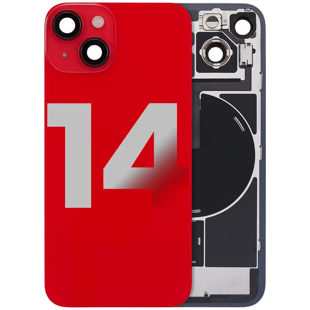 Back Glass w/ MagSafe Magnet & NFC & Flashlight Flex For iPhone 14 (Used OEM Pull: Grade B) (Red)