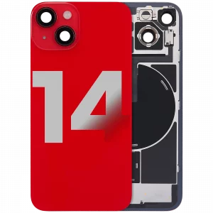 Back Glass w/ MagSafe Magnet & NFC & Flashlight Flex For iPhone 14 (Used OEM Pull: Grade B) (Red)