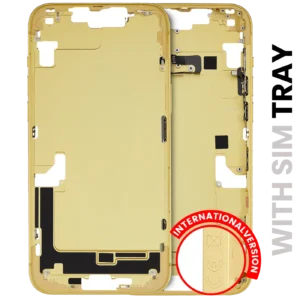 Mid-Frame Housing W/ Small Parts For iPhone 14 Plus (EU / Global Version) (Used OEM Pull: Grade A) (Yellow)
