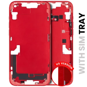 Mid-Frame Housing W/ Small Parts For iPhone 14 Plus (EU / Global Version) (Used OEM Pull: Grade A) (Red)
