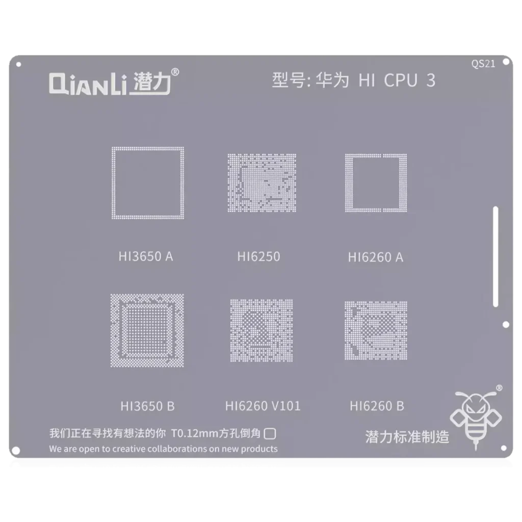 Bumblebee Stencil (QS21) Huawei HI CPU3 (Qianli) HI3650A / HI3650B / H16250 / H16260.V101 / HI6260A / HI6260B