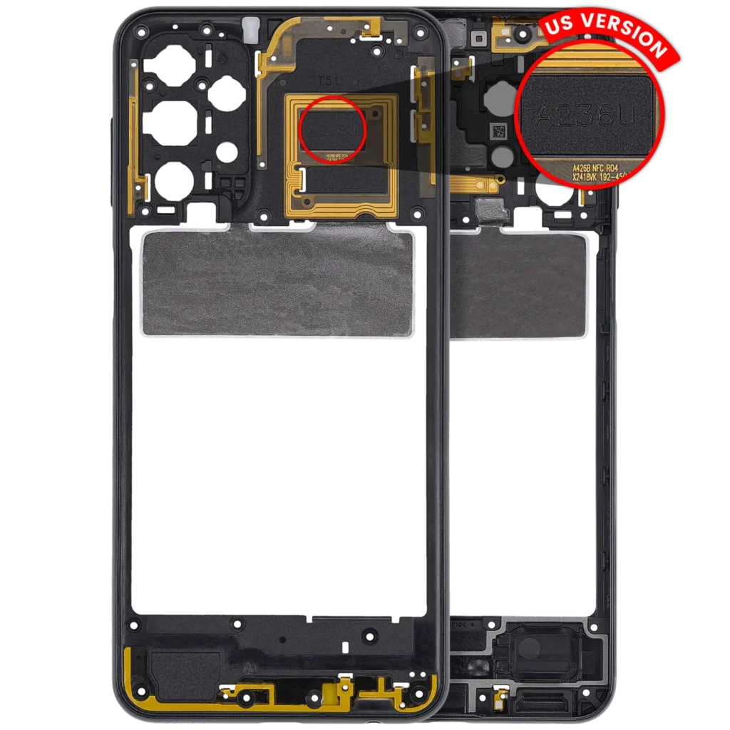 Mid-Frame Housing For Samsung Galaxy A23 5G (A236U / 2022) (US Version) (Black)