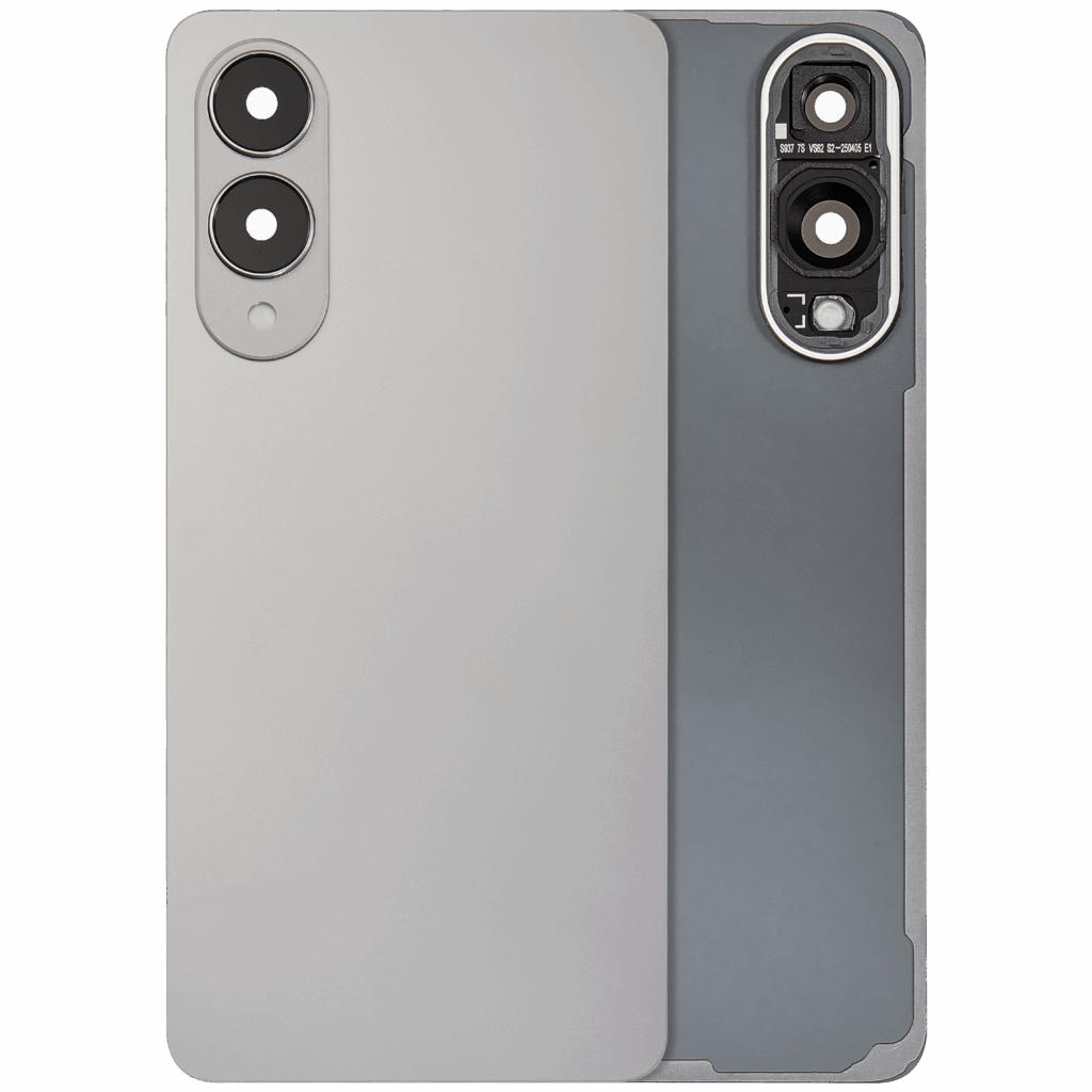 Back Cover Glass With Camera Lens For Samsung Galaxy S25 Edge (No Logo) (Aftermarket Plus) (Titanium Silver)