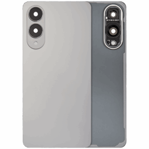 Back Cover Glass With Camera Lens For Samsung Galaxy S25 Edge (No Logo) (Aftermarket Plus) (Titanium Silver)