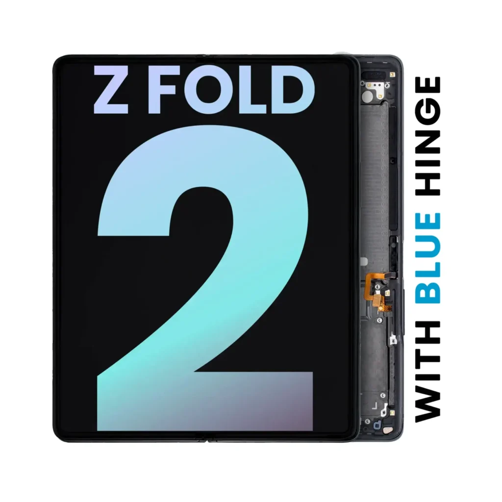 Inner OLED Assembly With Frame For Samsung Galaxy Z Fold 2 5G (Service Pack) (US & International) (Mystic Black With Blue Hinge)