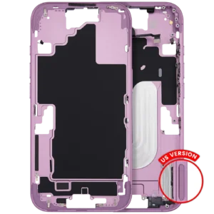 Mid-Frame Housing With Power And Volume Button For iPhone 16 (US Version) (Aftermarket Plus) (Pink)