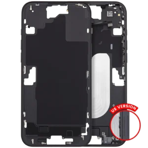 Mid-Frame Housing With Power And Volume Button For iPhone 16 Plus (US Version) (Aftermarket Plus) (Black)