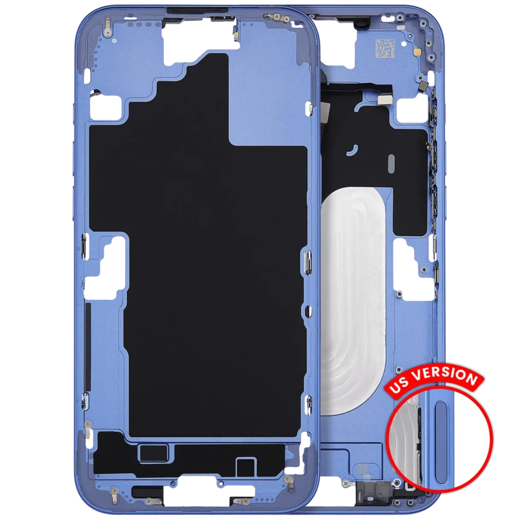 Mid-Frame Housing With Power And Volume Button For iPhone 16 Plus (US Version) (Aftermarket Plus) (Ultramarine)