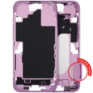 Mid-Frame Housing With Power And Volume Button For iPhone 16 Plus (EU / Global Version) (Aftermarket Plus) (Pink)