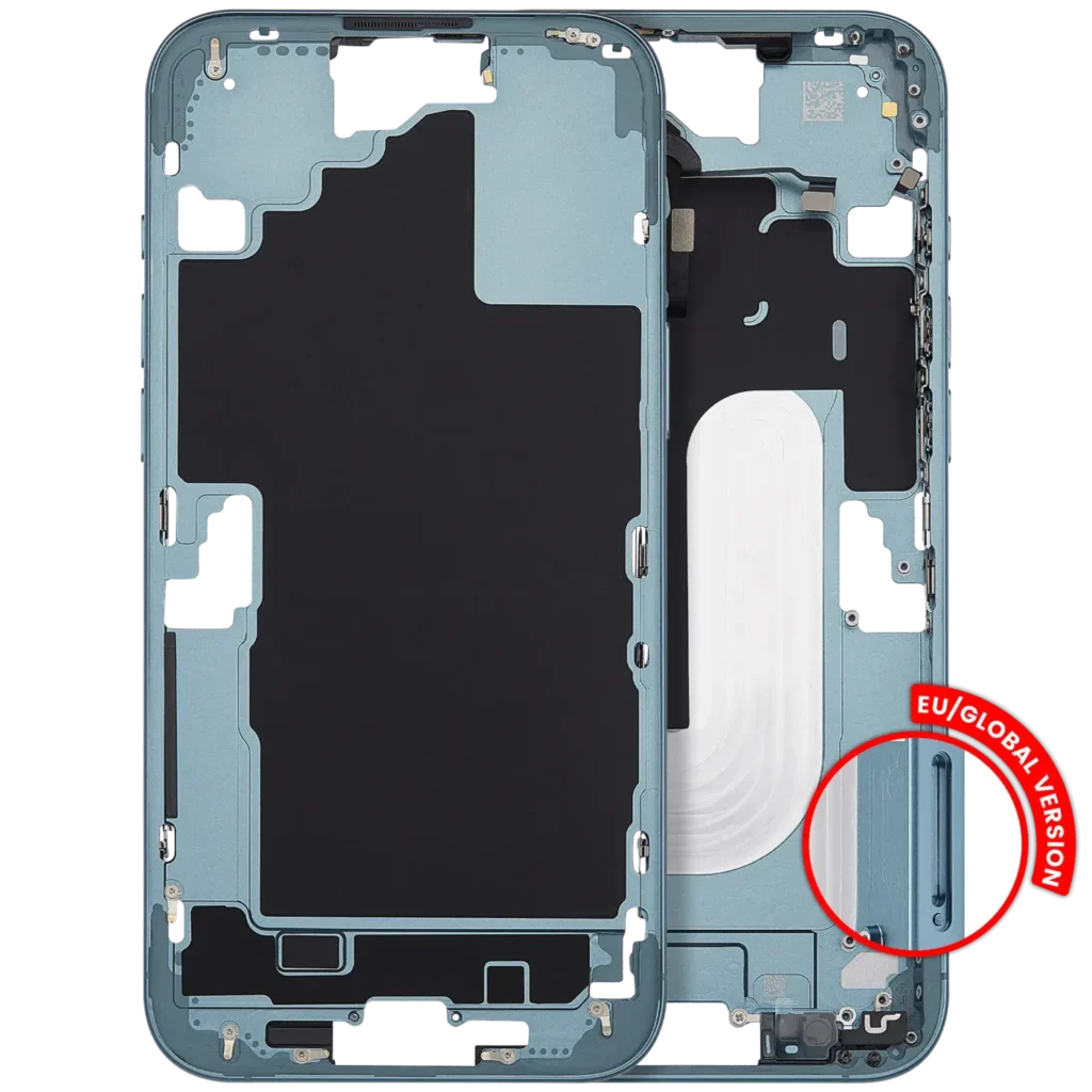Mid-Frame Housing With Power And Volume Button For iPhone 16 Plus (EU / Global Version) (Aftermarket Plus) (Teal)