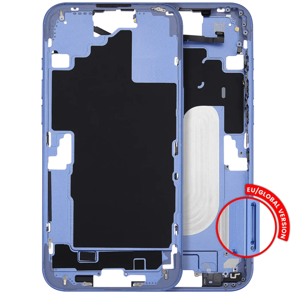 Mid-Frame Housing With Power And Volume Button For iPhone 16 Plus (EU / Global Version) (Aftermarket Plus) (Ultramarine)