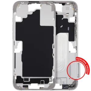 Mid-Frame Housing With Power And Volume Button For iPhone 16 Plus (EU / Global Version) (Aftermarket Plus) (White)
