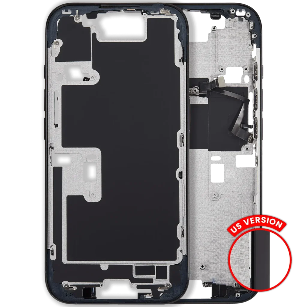 Mid-Frame Housing With Power And Volume Button For iPhone 16 Pro (US Version) (Aftermarket Plus) (Black Titanium)