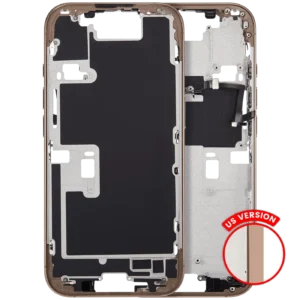 Mid-Frame Housing With Power And Volume Button For iPhone 16 Pro (US Version) (Aftermarket Plus) (Desert Titanium)