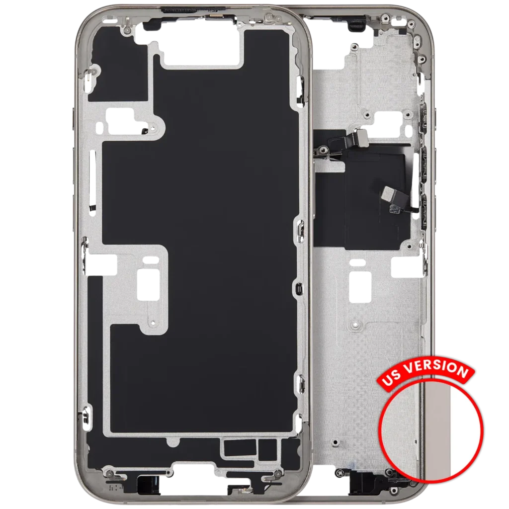 Mid-Frame Housing With Power And Volume Button For iPhone 16 Pro (US Version) (Aftermarket Plus) (Natural Titanium)
