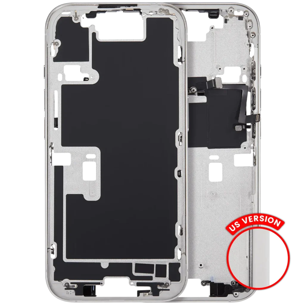 Mid-Frame Housing With Power And Volume Button For iPhone 16 Pro (US Version) (Aftermarket Plus) (White Titanium)