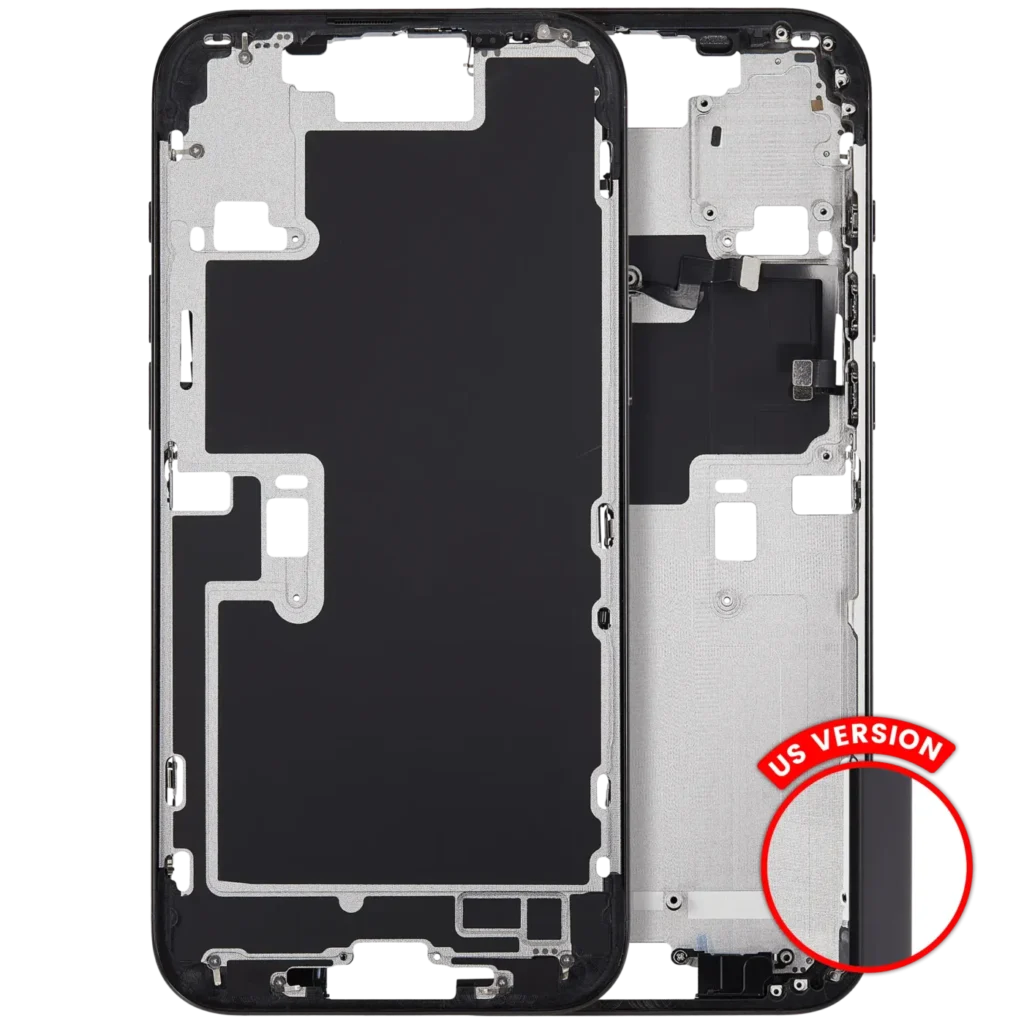 Mid-Frame Housing With Power And Volume Button For iPhone 16 Pro Max (US Version) (Aftermarket Plus) (Black Titanium)