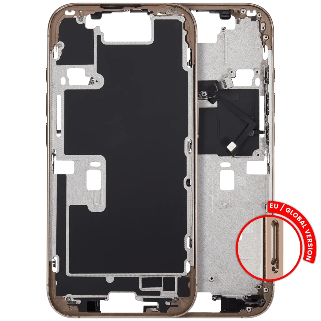 Mid-Frame Housing With Power And Volume Button For iPhone 16 Pro (EU / Global Version) (Aftermarket Plus) (Desert Titanium)