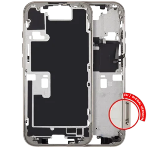 Mid-Frame Housing With Power And Volume Button For iPhone 16 Pro (EU / Global Version) (Aftermarket Plus) (Natural Titanium)