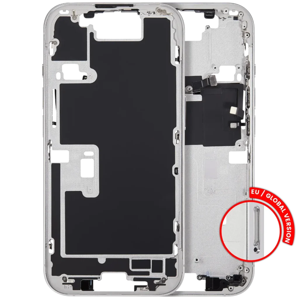 Mid-Frame Housing With Power And Volume Button For iPhone 16 Pro (EU / Global Version) (Aftermarket Plus) (White Titanium)