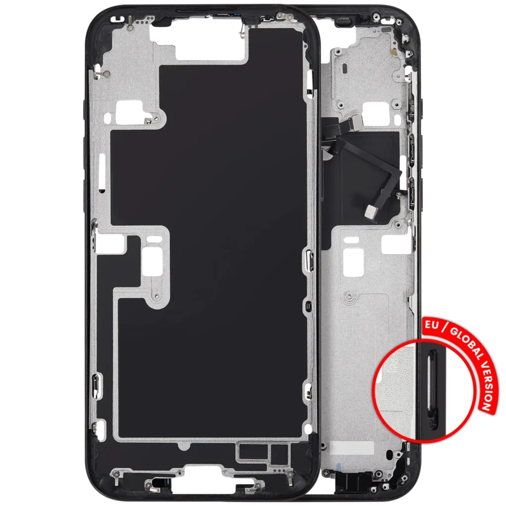 Mid-Frame Housing With Power And Volume Button For iPhone 16 Pro Max (EU / Global Version) (Aftermarket Plus) (Black Titanium)