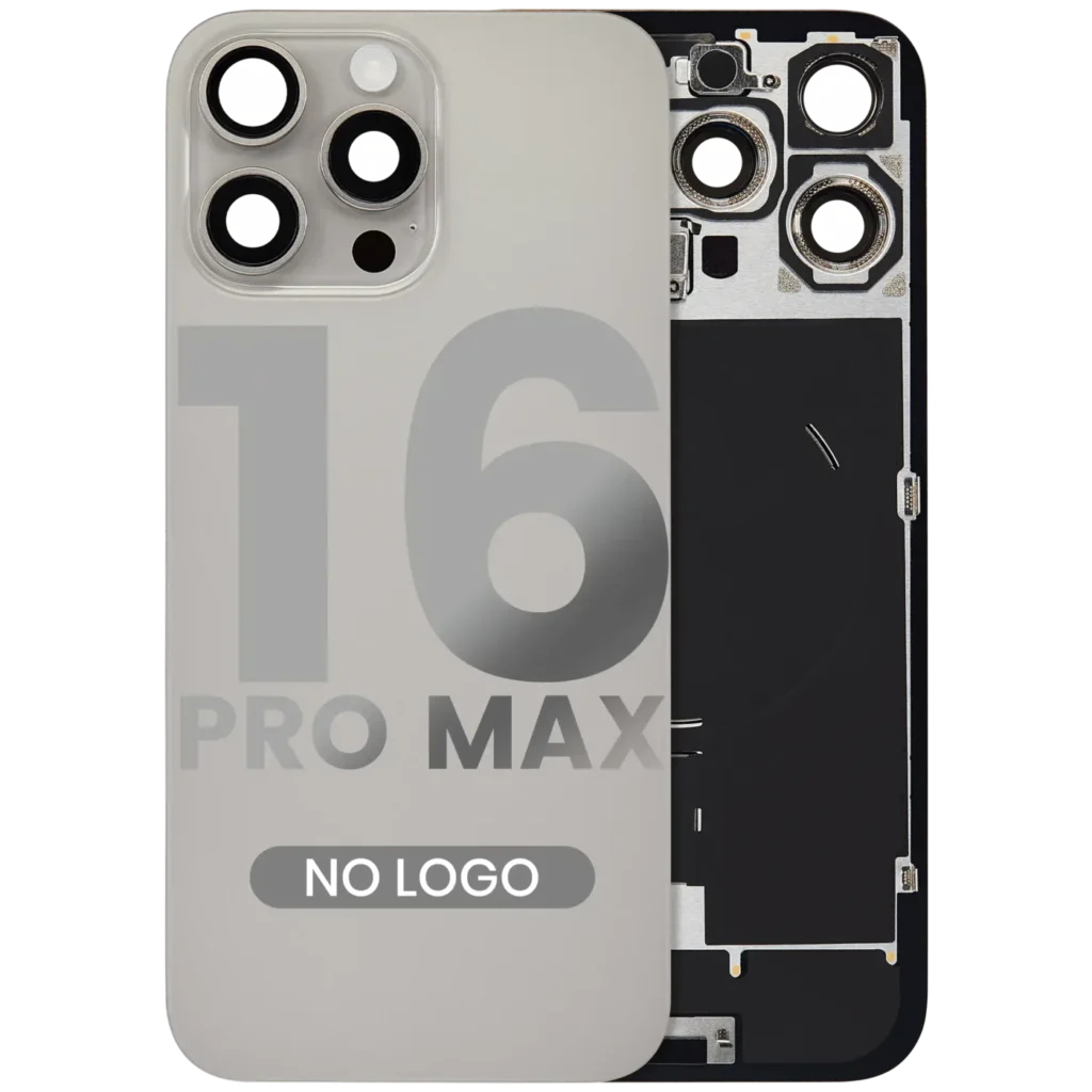 Back Glass w/ MagSafe Magnet & NFC & Flashlight Flex For iPhone 16 Pro Max (No Logo) (Aftermarket) (Natural Titanium)