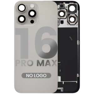Back Glass w/ MagSafe Magnet & NFC & Flashlight Flex For iPhone 16 Pro Max (No Logo) (Aftermarket) (Natural Titanium)