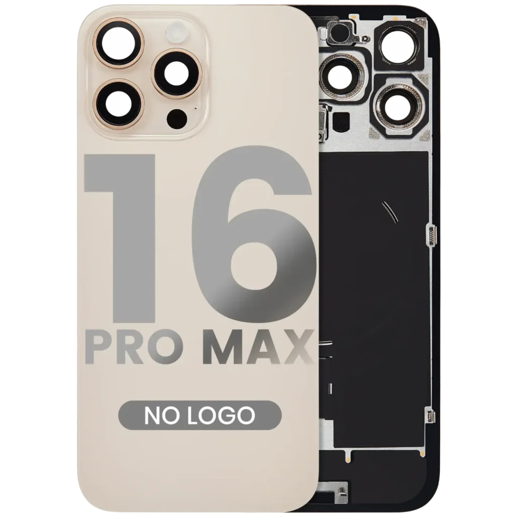 Back Glass w/ MagSafe Magnet & NFC & Flashlight Flex For iPhone 16 Pro Max (No Logo) (Aftermarket) (Desert Titanium)