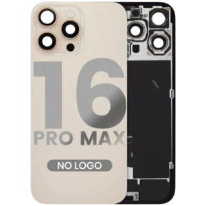 Back Glass w/ MagSafe Magnet & NFC & Flashlight Flex For iPhone 16 Pro Max (No Logo) (Aftermarket) (Desert Titanium)